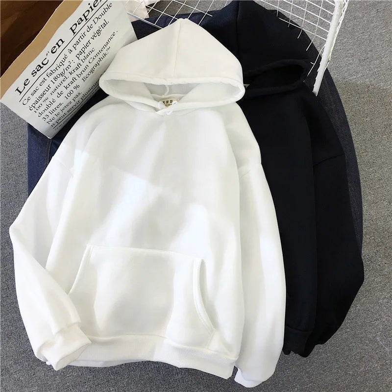 2024 herbst Casual frauen Solide Hoodie Komfortable Stretch Sweatshirts Lose Tasche Warme Kleidung Mode Straße Weibliche Pullover.