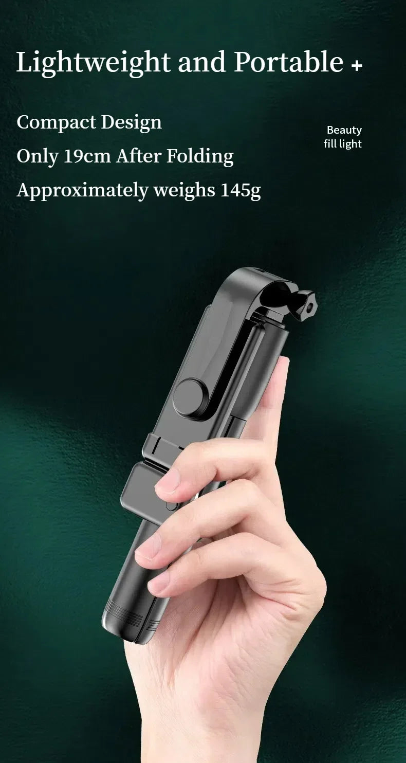 Cell Phone Selfie Stick Tripod Blue-tooth Remote Wireless Selfi Stick Phone Holder Stand with Beauty Fill Light for Phone.