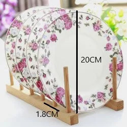 4pcs, 8inch, fine bone china plates dinner sets, porcelain serving dishes, ceramic chafing dishes, kitchen utensils sets plates.