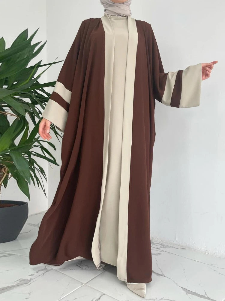 Eid Muslimisches Kleid und Abayas für Frauen, 2-teiliges Set, Musulman Ensembles Marokko, Ramadan-Kaftan, Abaya, Kaftan, Dubai, arabische lange Robe 2024.