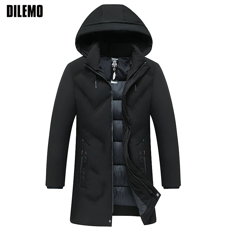 Top Grade Designer New Brand Men Parka Jacket Thick Casual Fashion Windbreaker Hooded Bubble Coats Long Mens Clothes 2025.