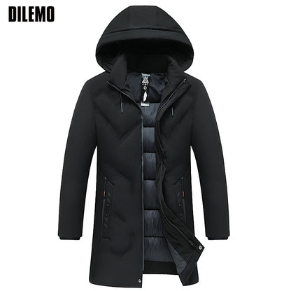 Top Grade Designer New Brand Men Parka Jacket Thick Casual Fashion Windbreaker Hooded Bubble Coats Long Mens Clothes 2025.