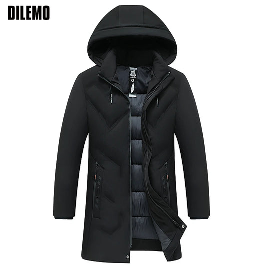 Top Grade Designer New Brand Men Parka Jacket Thick Casual Fashion Windbreaker Hooded Bubble Coats Long Mens Clothes 2025.