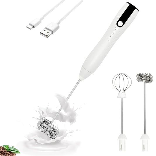 Hand Mixer Milk Frother for Coffee Matcha Handheld Foam Maker Electric Whisk Drink Mixer Rechargeable Egg Beater With Stand.