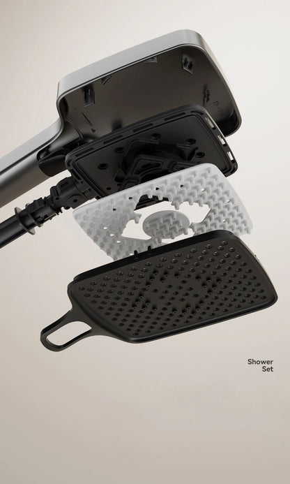 Smart Digital Rainlfall Bathroom Shower Set Temperature Display Bathroom Shower Faucet Set Grey Shower System with Ambient Light