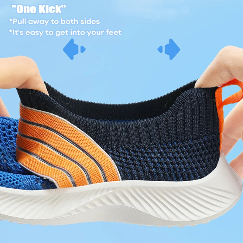 Kids' Breathable Mesh Slip-On Sports Shoes Lightweight Comfort Sneakers for Boys & Girls School Walking Size 28-39.