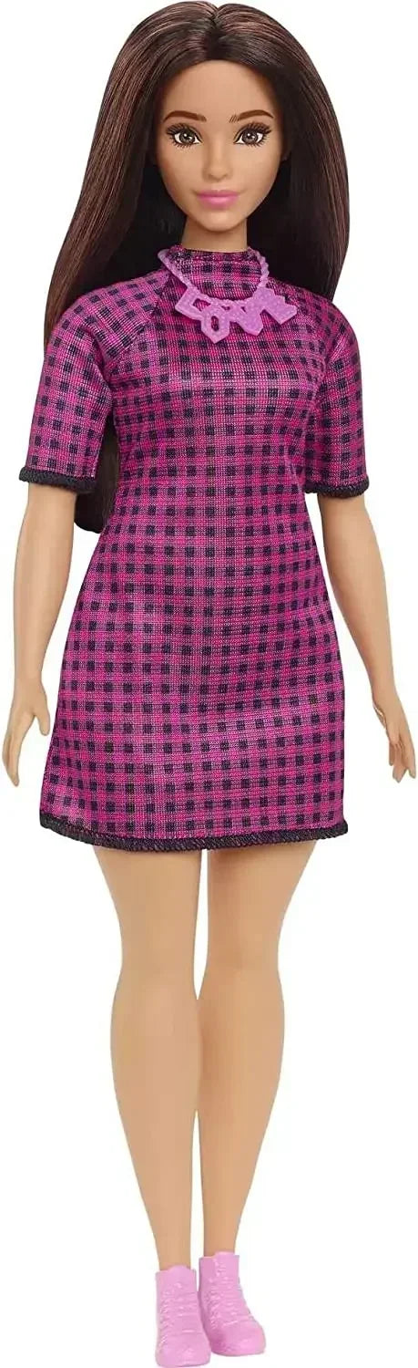 Original Mattel Barbie Fashionistas Doll Floral Dress with Sweet Casual Clothes and Accessories Toys for Girls Collection Gift.
