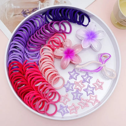High Elasticity Durable Hair Accessories Butterfly Knot Egg Flower Combination Hair Clip Set for Women Girls Children Babies.