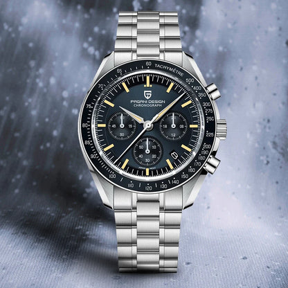PAGANI DESIGN 2025 New Moon Watch Retro Luxury Quartz Watches For Men Stainless steel Luminous waterproof Sport Chronograph Man.
