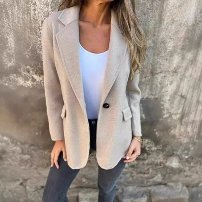 2025 neue Mode Herbst und Winter frauen Mäntel und Jacken Casual Button-Down Einfarbig Wolle Blazer frauen Kleidung.