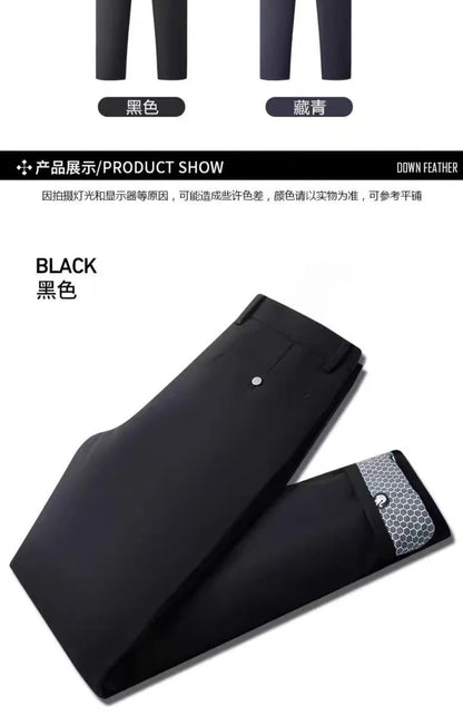 Men's Winter 90% Goose Down Pants with Knee Protection Graphene Thermal Casual Down Trousers Man pantalones hombre PT-599.