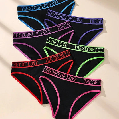 6Pcs Sexy Women Panties Soft Cotton Underpants Black Underwear Girls Briefs Female Breathable Stretch Panty Female Lingerie XS-L.