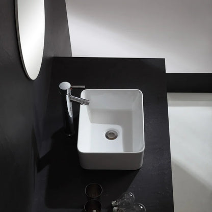 Rechteckiges Waschbecken, weißes Waschbecken, Arbeitsplatte, Keramik, Keramik, kleine Waschbecken, Schüssel, Arbeitsplatte, Waschtisch, Kunstbecken