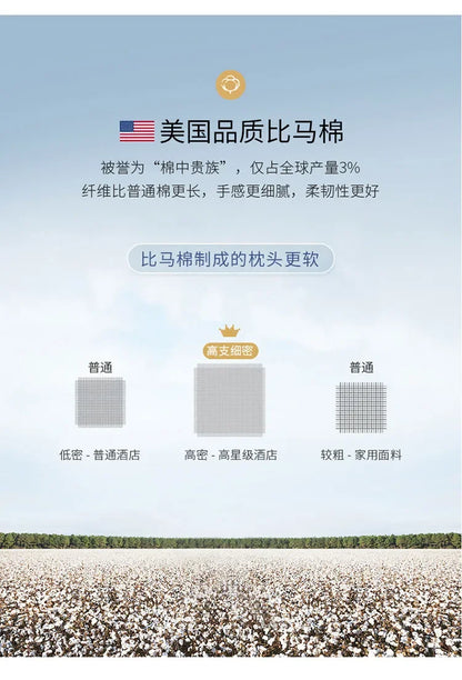 Class A cotton soybean fiber pillow core washable five-star hotel pillow adult neck protection household feather velvet pillow.