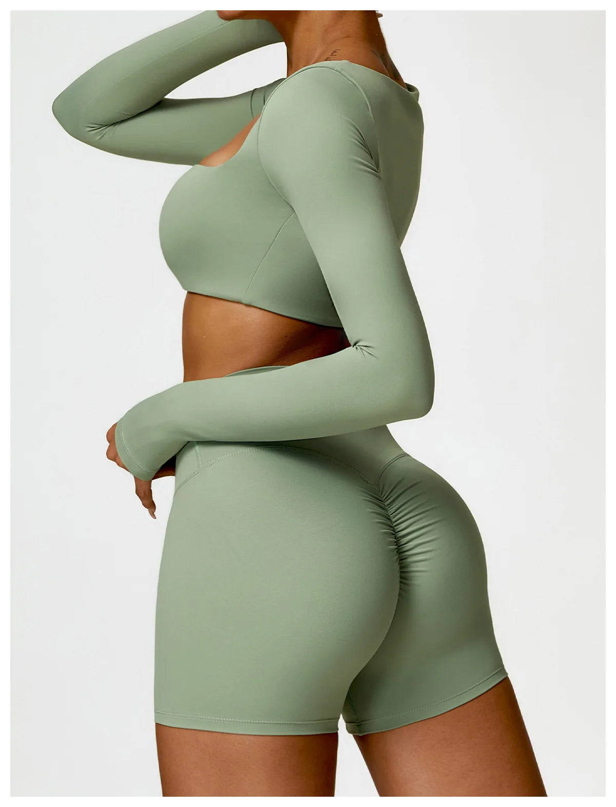 2PCS Yoga Suit Sports Set Women Quick-Drying Gym Set Women Tracksuit Running Workout Long Sleeve Sports Shirt Yoga Clothing.