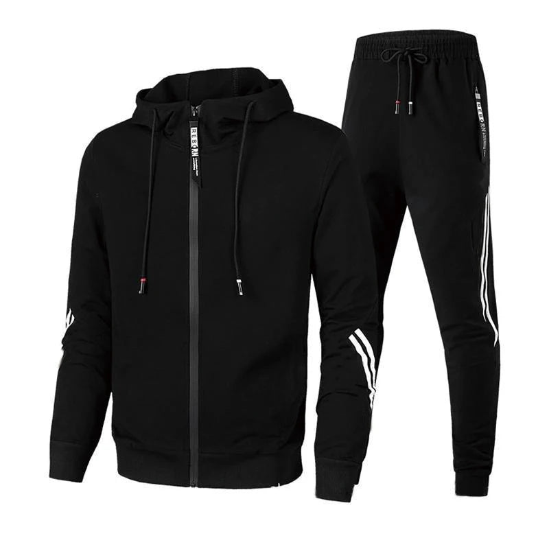 Men Casual Tracksuit Zipper Hoodies Top And Sweatpants 2pcs Set Male Outdoor Jogging Jackets Clothes Sport Man Pants Suit 2025.