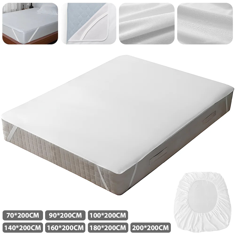 Fitted Sheet with Elastic Bands Non Slip Mattress Covers Waterproof for Single Double King Queen Bed,90/100/140/160/180/200cm.