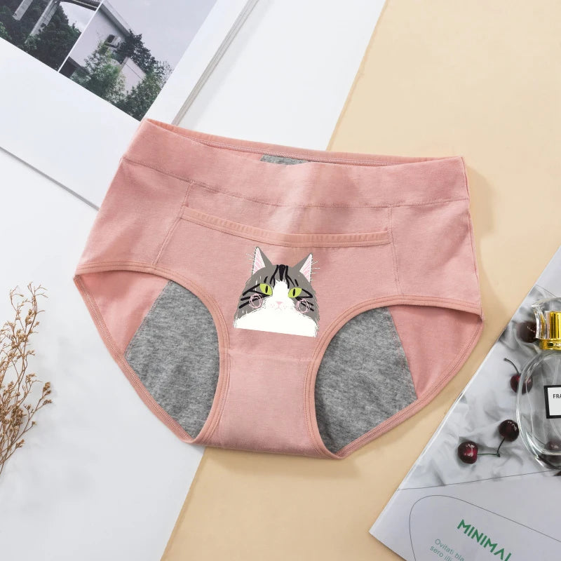 Women's Panties UnderwearLeakproofBreathable Briefs MenstrualPants PlusSizeWaterproof Mid Waist Organic Cotton Protective Briefs