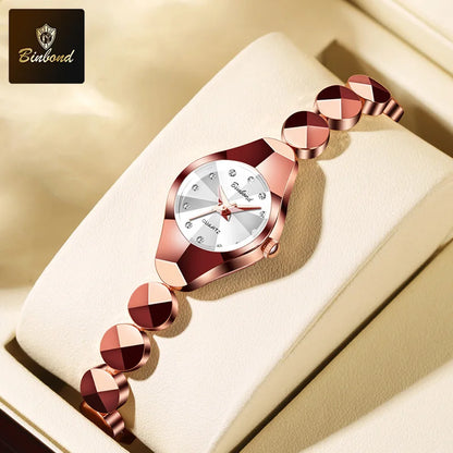 BINBOND Waterproof Watch Casual Fashion Quartz Watches Women Top Brand Luxury Stainless Steel Strap Elegant Business Women Watch
