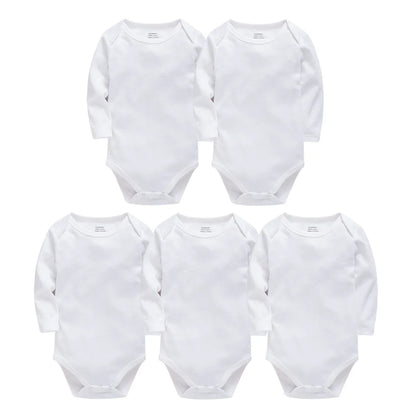 Solide weiße Babykleidung Langarm Baumwolle Baby Mädchen Jungen Body Neugeborenen Körper Bebe 0-24 Monate Säuglingsoverall.