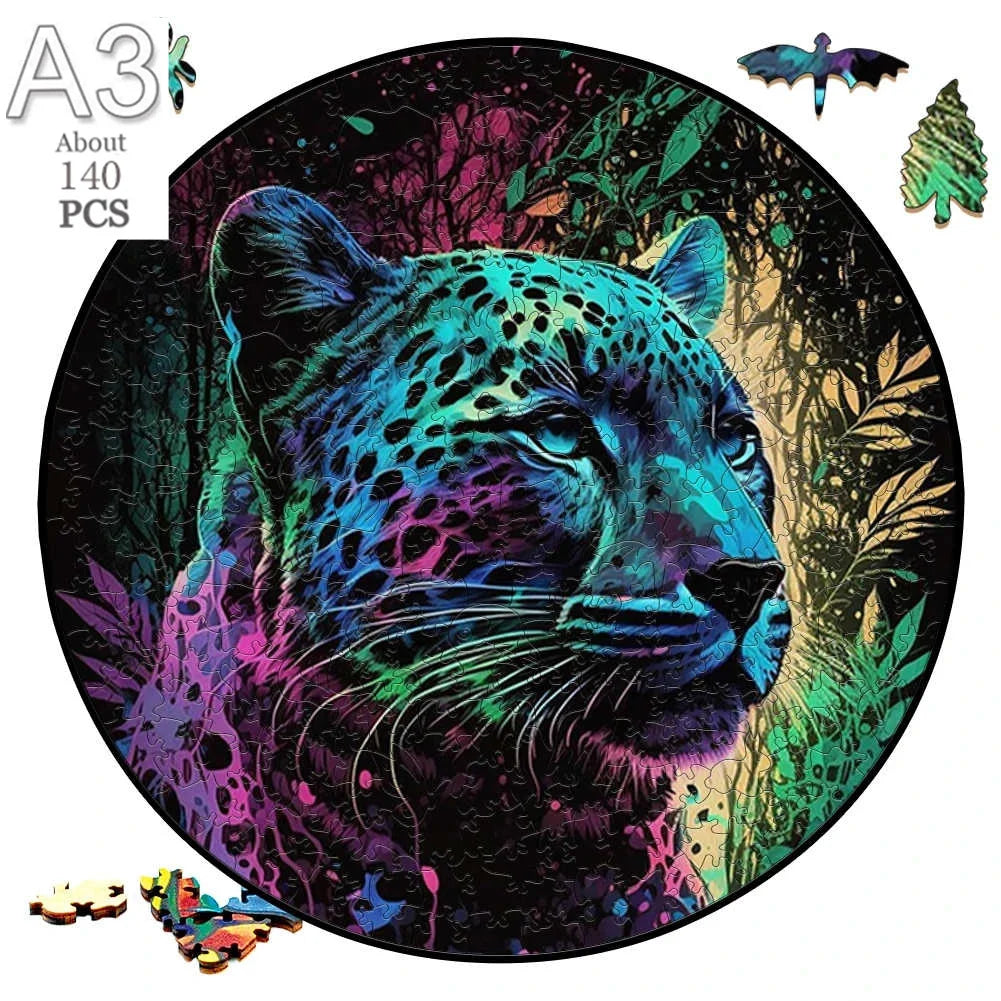 Deer in The Forest Wooden Puzzle Unique Shape Animal Puzzle Adult Relaxation Gift Exquisite Boxed Set with Decorative Artworks