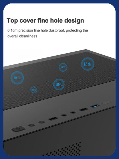 Power Train Seaview Dream MATX ITX Computer Case Panoramic Tempered Glass Side Transparency Without Pillars ATX Desktop Chassis.