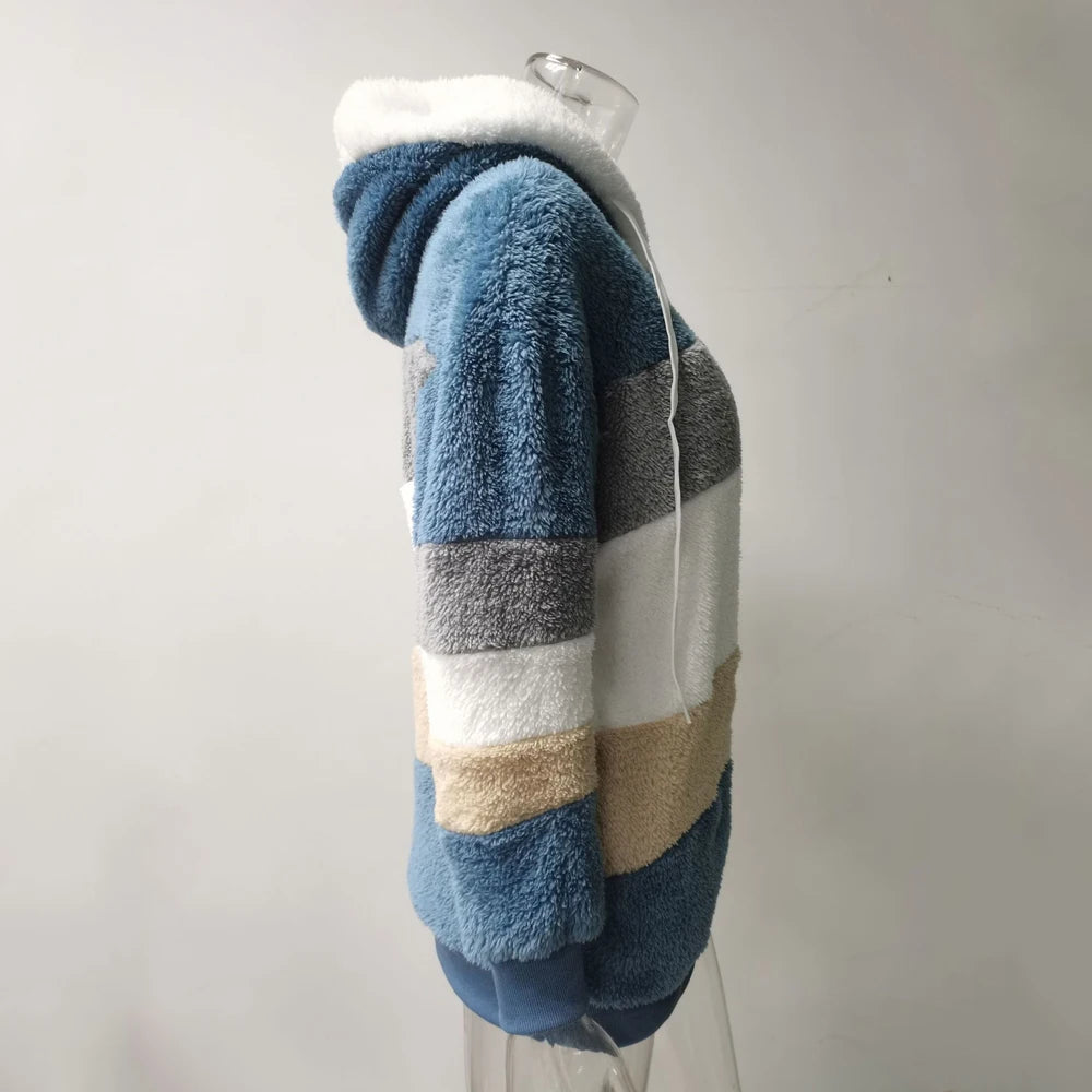 Wintermode Damenmantel 2025, mit Kapuze und Reißverschluss, Damenjacke, gespleißt, dicker Kaschmir, Damenjacke, Nähte, karierte Damenmäntel.