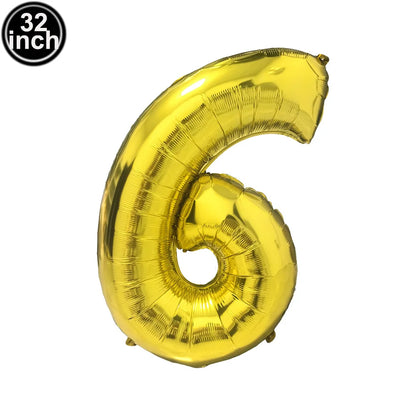 Blauer Ballon mit großen Zahlen, 32 Zoll, 0, 1, 2, 3, 4, 5, 6, 7, 8, 9, Geburtstag, Bachelorette-Luftballons, Figur, Golob-Party-Ballon-Dekoration