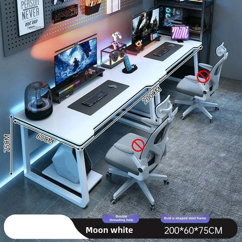Moderne Doppel-Computertische für Zuhause, Desktop, E-Sport, Gaming-Tisch, Schlafzimmer, einfacher Schreibtisch, Studenten-Studientische, Büromöbel