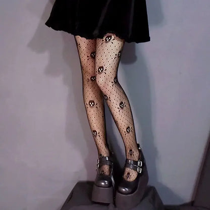 Japanese Lolita Retro Floral Rattan White Stocking Hot Tights Classic Lolita Hollowed Out Lace Mesh Stockings Bottomed Pantyhose