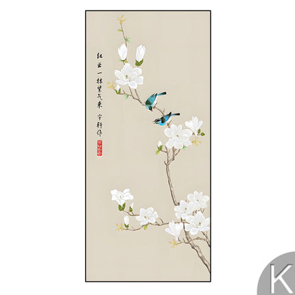 Chinese Simple Ink Art Canvas Poster Flower And Bird Wall Painting Prints Pictures Bedroom Corridor Living Room Decoration Mural