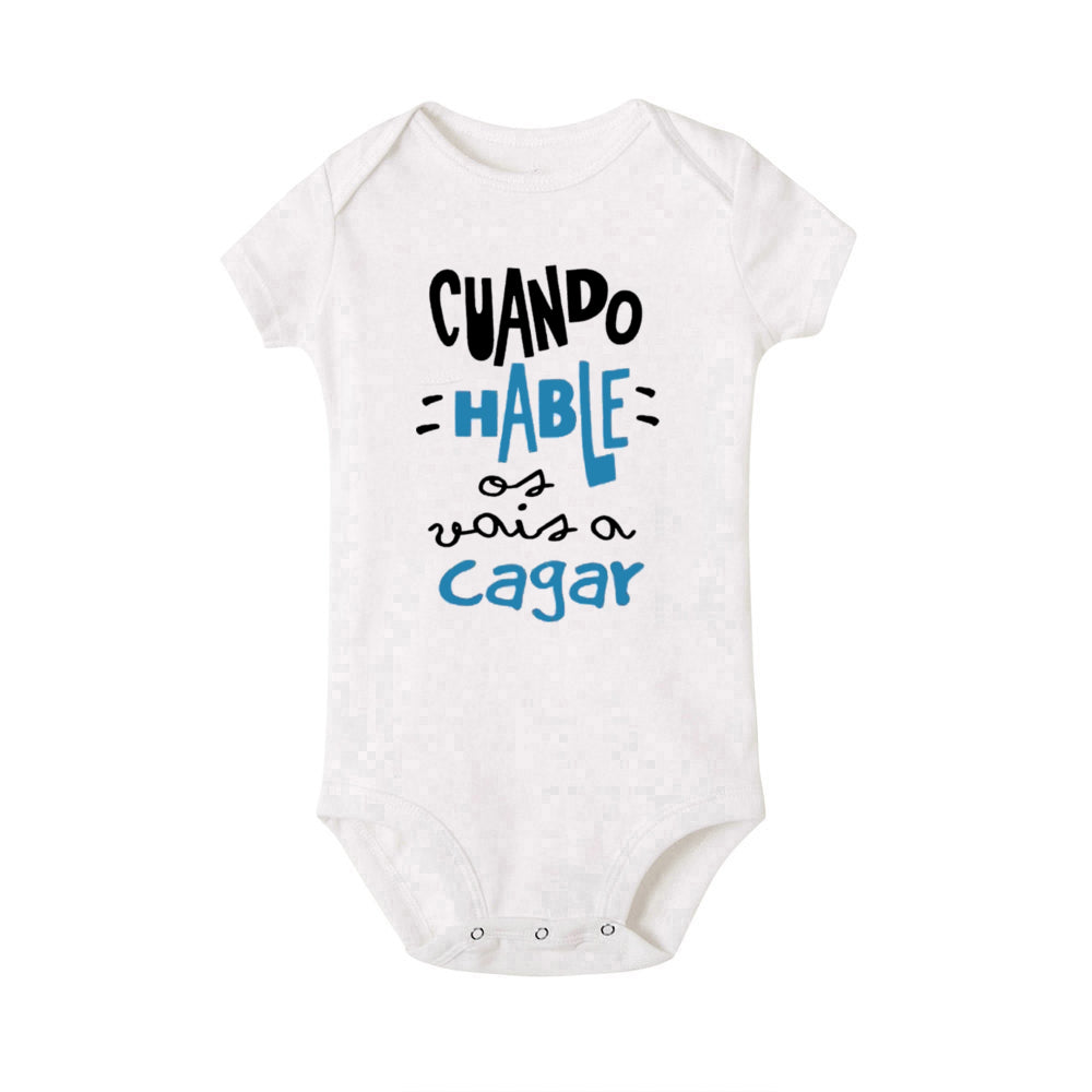 When I Talk You Mess Up The Gift Print Baby Strampler Säuglingsbodysuit Baby Niedliche Kleidung Neugeborene Kurzarm Bodys Kleinkind Geschenk.