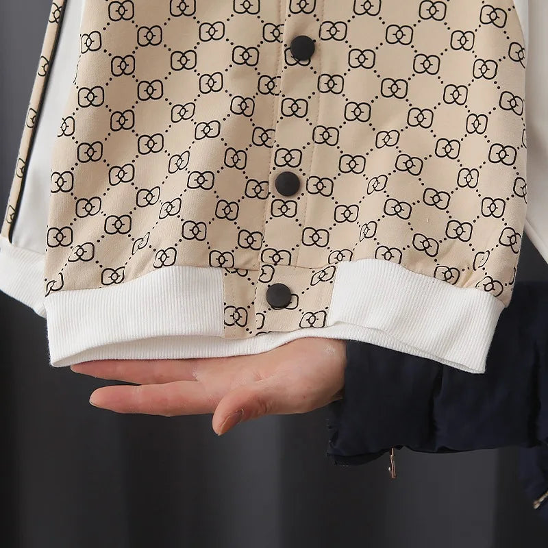 Autumn Spring New Children Fashion Full Printing Clothing Sets Baby Boys Handsome Zipper Jacket+Pants Toddler Tracksuit.