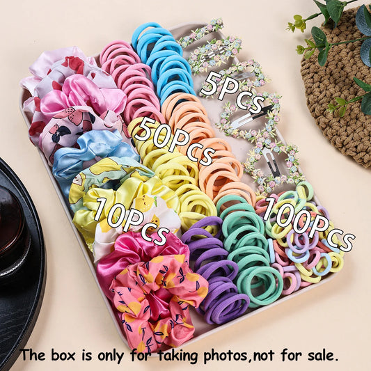 165Pcs Hair Accessories Set for Women Scrunchies Ponytail Holders Fresh Floral Hair Clips Elastic Hair Ties.