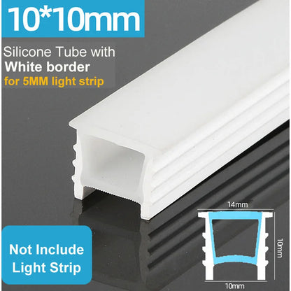 1M-10M Embedded LED Neon Rope Tube Black White Soft Recessed Silicone Diffuser Channel For 5050 COB Flexible Ribbon Strip Light