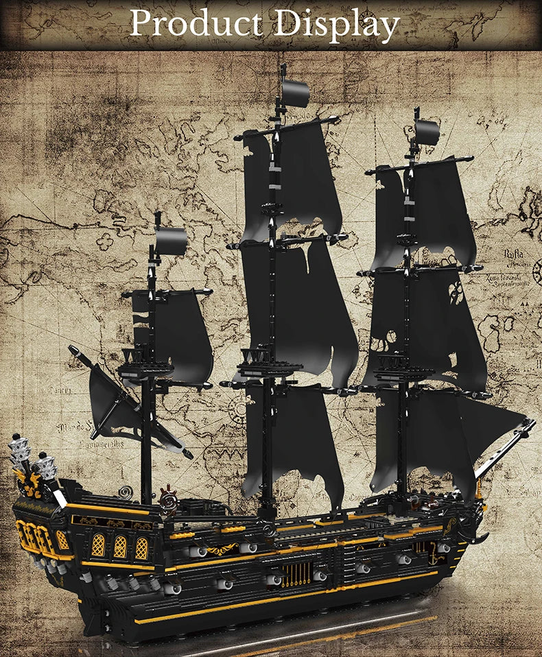Mould King 13111 13199 Movie Toys The MOC Black Pearl Pirate Ship Model Assembly 16006 Building Block Brick Kids Christmas Gifts.