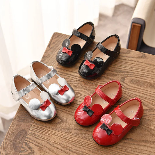 Baby Girl Shoes Soft PU Patent Leather Flats For Girls Kids Little Children Casual Flats Size 21-30 Shoes Cute Sweet Princess.