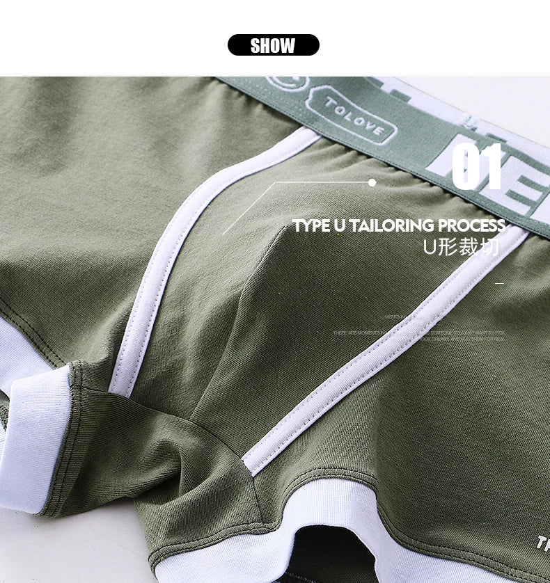 1/3PCS männer Boxer Baumwolle Shorts Höschen Weichen Brief Gürtel Atmungs Mode Sport Männer Boxer Mid-taille vier Ecke Hosen