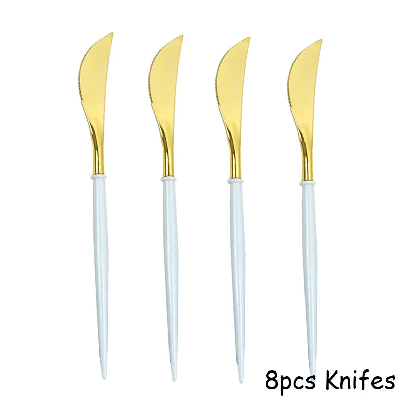 Gold Blue Party Disposable Tableware Paper Straw Cups Plates Napkins Baby Shower Favors Birthday Wedding Decor Party Supplies.