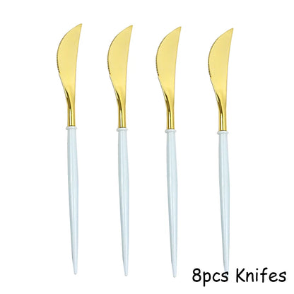 Gold Blue Party Disposable Tableware Paper Straw Cups Plates Napkins Baby Shower Favors Birthday Wedding Decor Party Supplies.