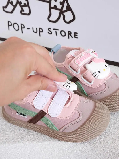 Sanrio Girl Kawaii Canvas Shoes Kindergarten Baby Child Cute Hello Kitty Spring Autumn Fashion Outdoor Running Sports Leisure.