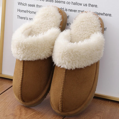 Evshine Women Plush Cotton Slippers Winter Indoor Warm Soft House Slipper Comfort Memory Foam Slides Outdoor Fur Fuzzy Flat Shoe.