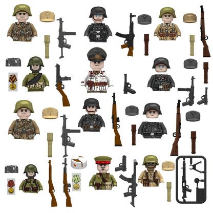 Military affairs Private Soviet Infantry Afrika Korps Building Blocks Model Bricks mini Action toy Figures Toy gift for children.