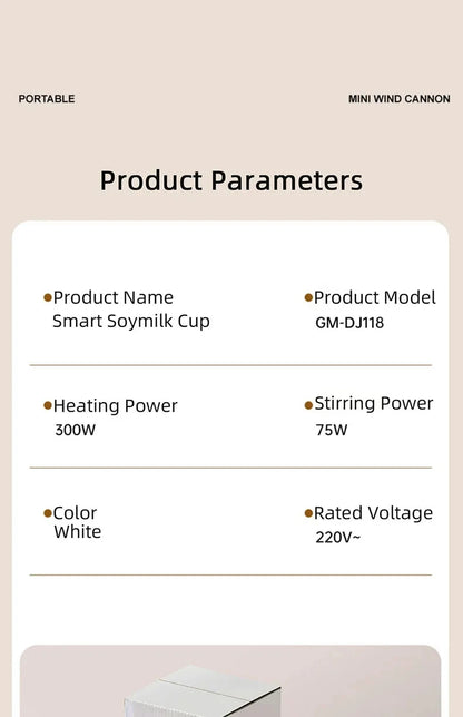 220V Mini Soy Milk Machine Electric Juicer Blender Mixer Wall Breaking Machine Soybean Milk Maker Breakfast Machine 350ml