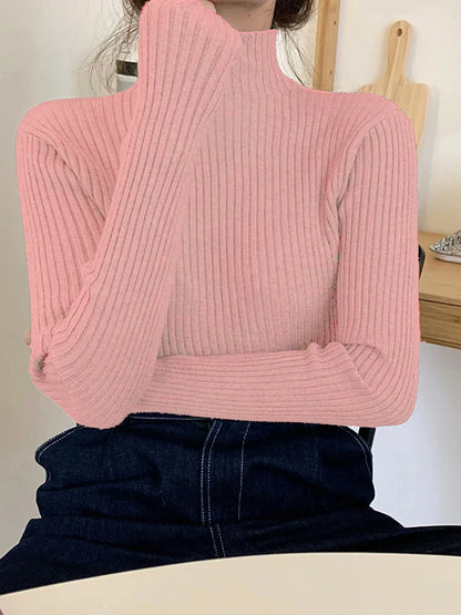 2026 chic Herbst winter Pullover Pullover Frauen Langarm casual rollkragen warme grundlegende Pullover stricken Jumper top