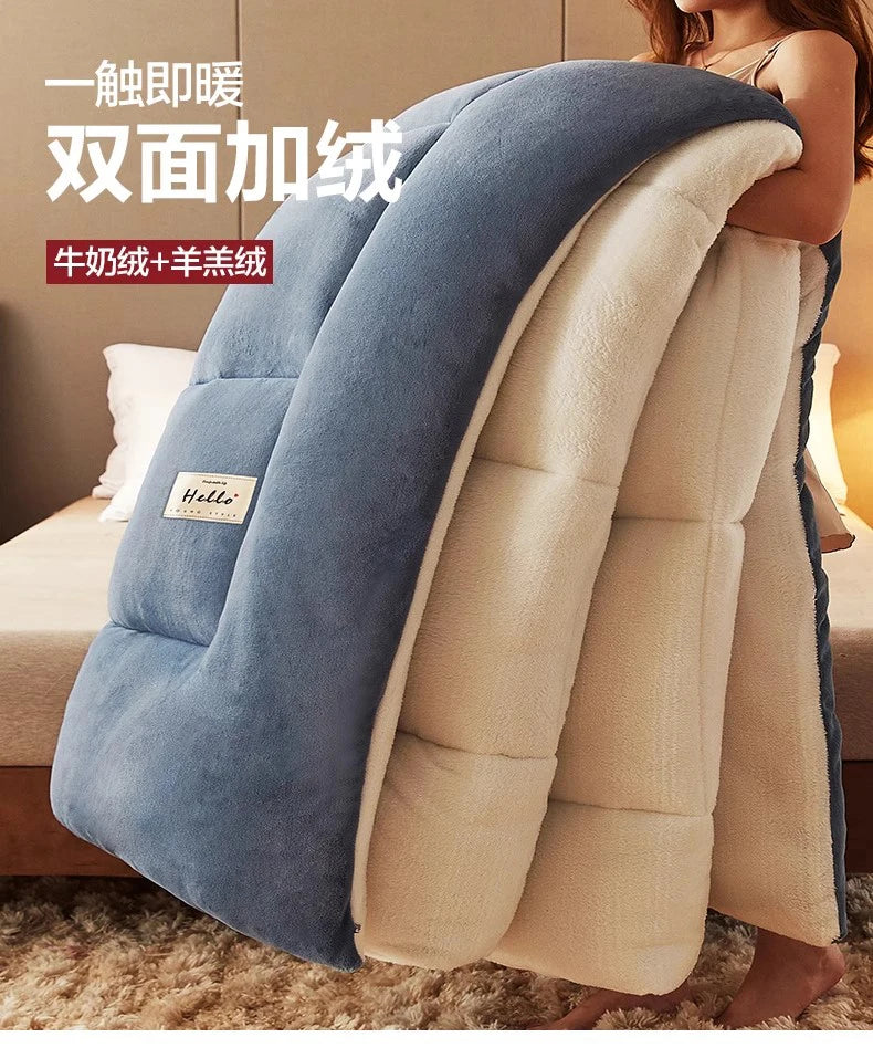 Lamb wool  - et winter thickened quilt super warm 5kg thick comforter winter spring autumn single double milk velvet  - et.