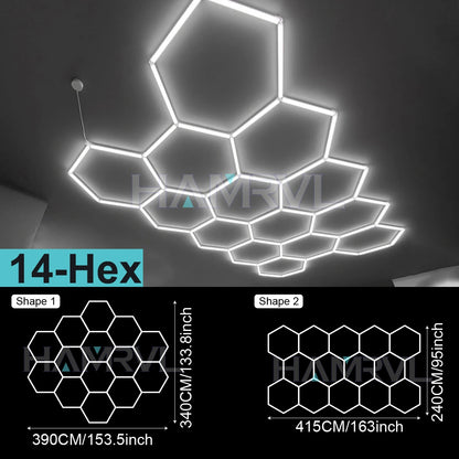 Hexagonal ceiling light BarberShop Car Garage LED Light 6500k LED tube for Gym Bar Hair Salon Library Workshop Auto Body Repair