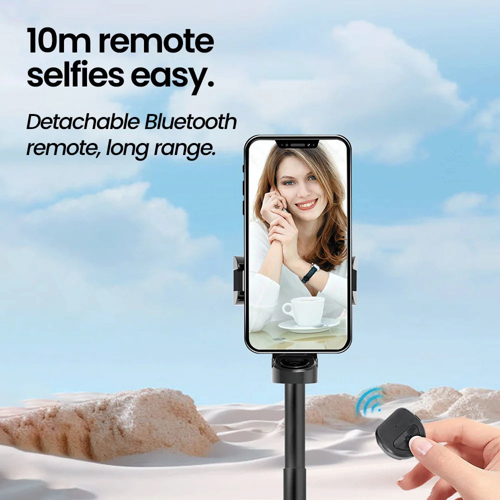 Elough Selfie Stick Tripod Phone Stand Shooting Aid Wireless Bluetooth Remote Extendable Portable Phone Holder For Live Broadcas.