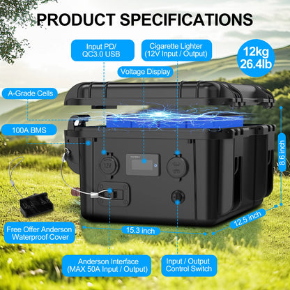 New12V100Ah LiFePo4 Battery 120AH 150AH200AH 12v Rechargeable Lithium Battery Pack300A With Bluetooth BMS for Comping Solar Boat.