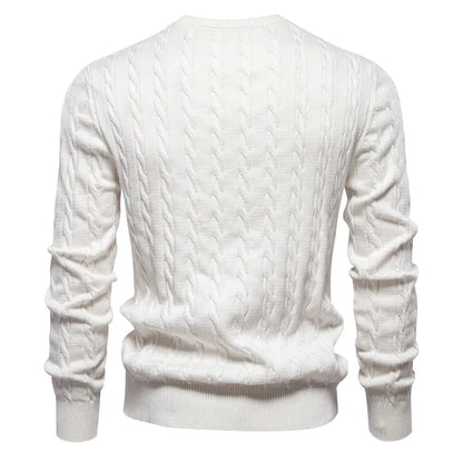 2024 High-quality Men's Sweater Pullover New Deer Embroidery Solid Color Knitted Sweater Men's Knit Sweaters  Men Clothing.